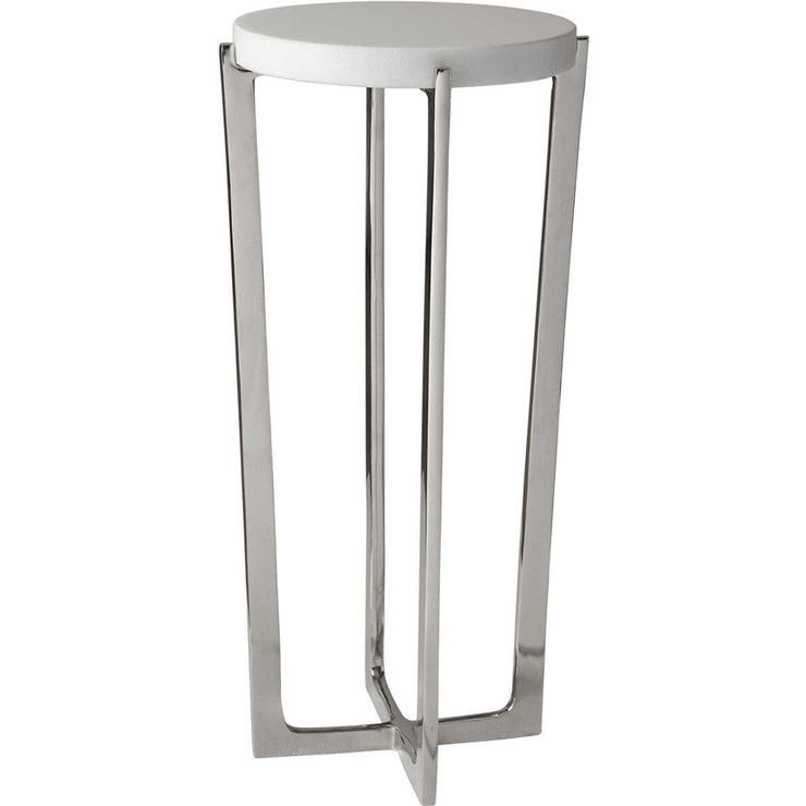 Uttermost Waldorf White Marble Top With Polished Nickel Drink Table