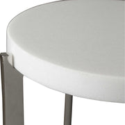 Uttermost Waldorf White Marble Top With Polished Nickel Drink Table