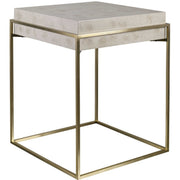 Uttermost Inda Ivory Burl Top With Brushed Brass Steel Accent Table