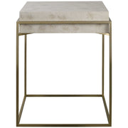 Uttermost Inda Ivory Burl Top With Brushed Brass Steel Accent Table