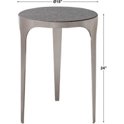 Uttermost Agra Light Gray Concrete Top With Brushed Nickel Base Modern Round Side Table