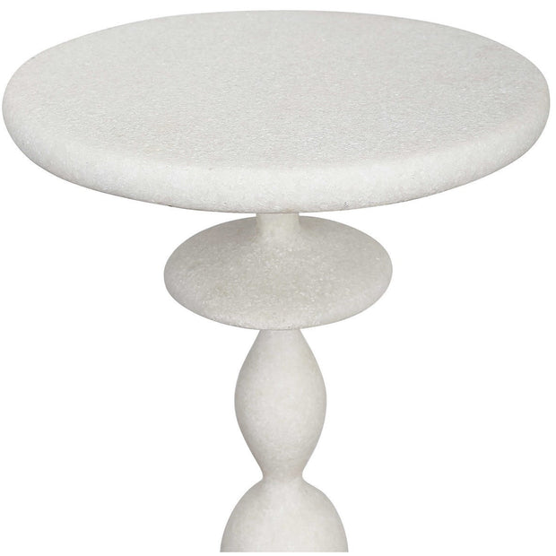 Uttermost Inverse White Stone With Black Marble Modern Round Drink Table