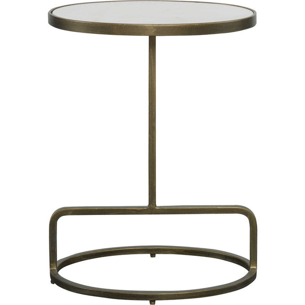Uttermost Jessenia White Marble Top With Antiqued Gold Iron Modern Accent Table