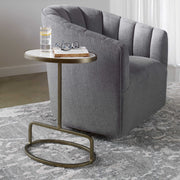 Uttermost Jessenia White Marble Top With Antiqued Gold Iron Modern Accent Table