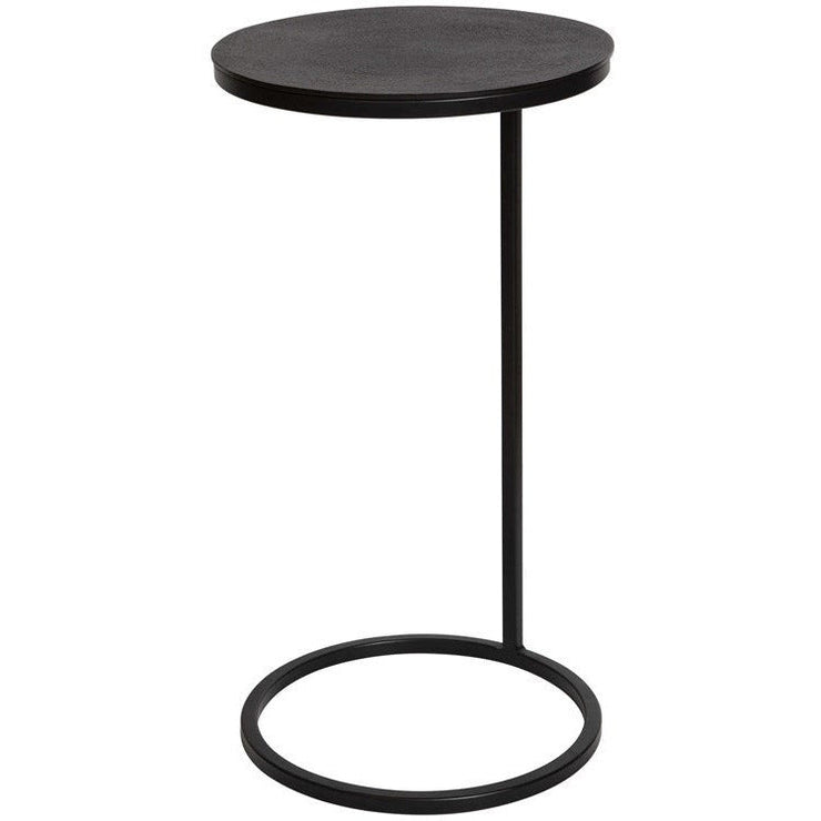 Uttermost Brunei Antiqued Bronze Top With Aged Black Base Modern Round Accent Table