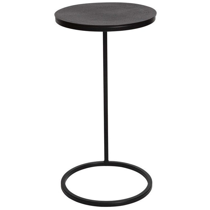 Uttermost Brunei Antiqued Bronze Top With Aged Black Base Modern Round Accent Table