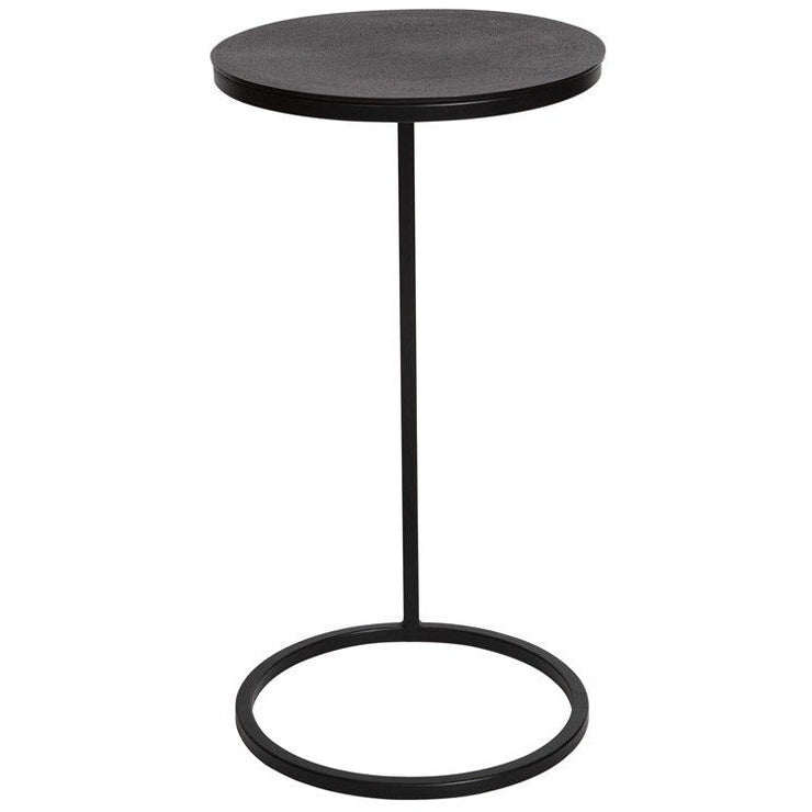 Uttermost Brunei Antiqued Bronze Top With Aged Black Base Modern Round Accent Table