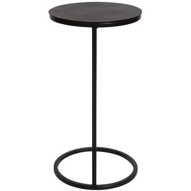 Uttermost Brunei Antiqued Bronze Top With Aged Black Base Modern Round Accent Table