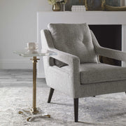 Uttermost Richelieu Crystal Top with Brushed Brass Base Modern Drink Table