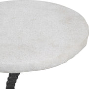 Uttermost Lasso White Stone Top With Gunmetal Gray Iron Base Modern Drink Table
