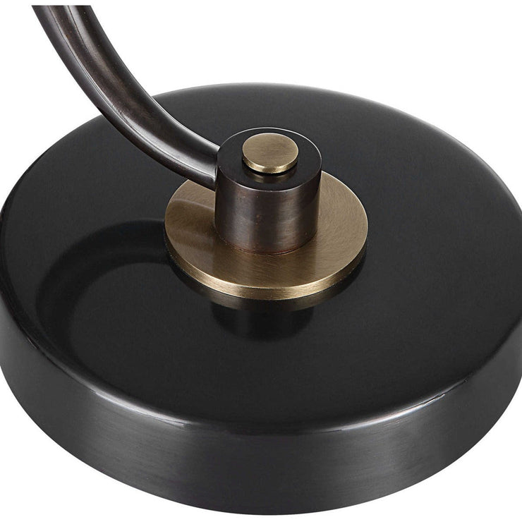 Uttermost Waveney Crystal Top With Dark Bronze Curved Iron Drink Table