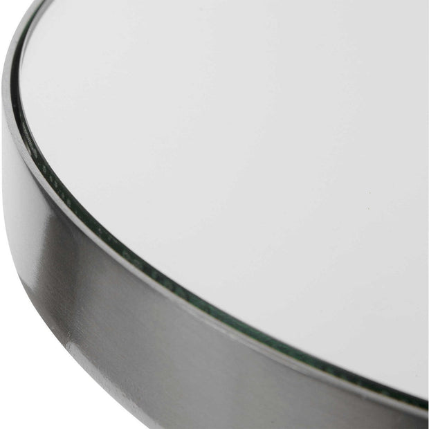 Uttermost Fortier Mirrored Top With White Wood & Brushed Nickel Modern Accent Table