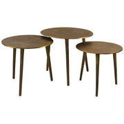 Uttermost Kasai Antiqued Gold Set of 3 Modern Nesting Coffee Tables