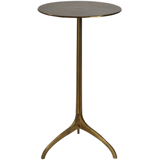 Uttermost Beacon Antiqued Gold Modern Round Accent Table
