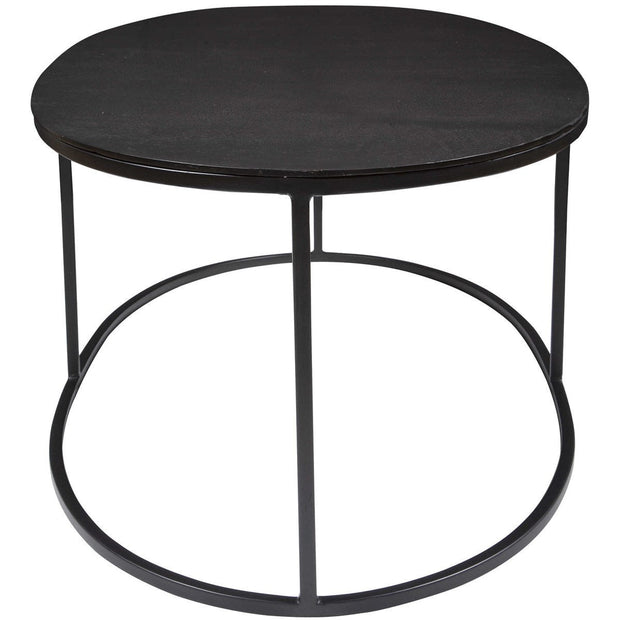Uttermost Coreene Antiqued Black With Aged Black Iron Modern Oval Coffee Table