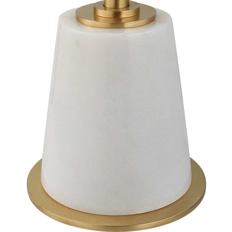 Uttermost Edifice White Marble Top With Brushed Brass Round Drink Table