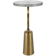Uttermost Ringlet Glass Top With Antiqued Brass Steel Modern Round Accent Table