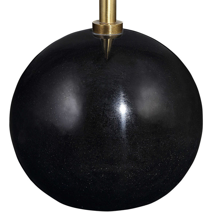 Uttermost Gimlet Brushed Brass Iron With Black Marble Modern Round Drink Table
