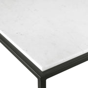 Uttermost Vola White Marble Top With Black Iron Base Modern Coffee Table