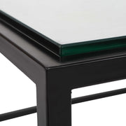Uttermost Bravura Glass Top Satin Black Finish Iron Base Modern Coffee Table