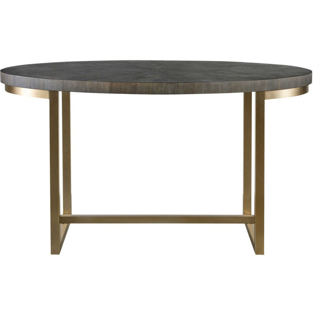 Uttermost Taja Washed Gray Walnut Top With Brushed Brass Steel Base Contemporary Writing Desk