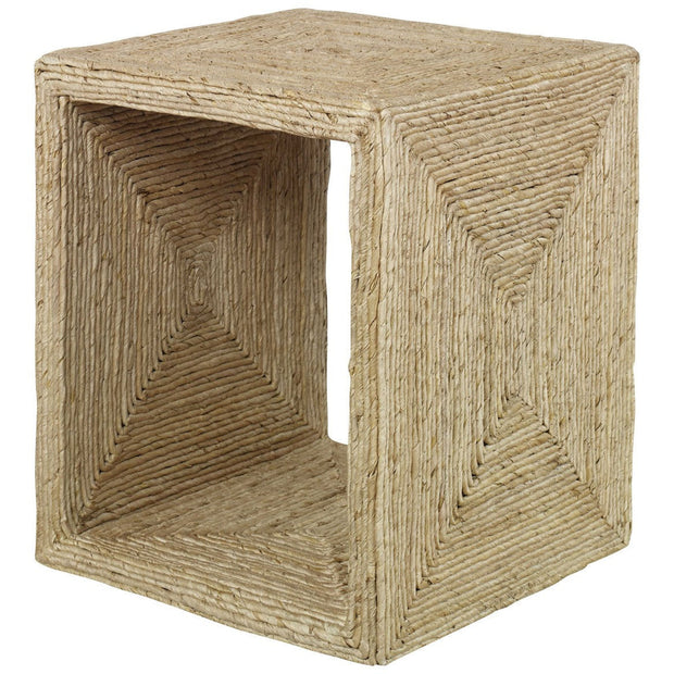 Uttermost Rora Natural Woven Banana Plant Wrapped Coastal Style Side Table