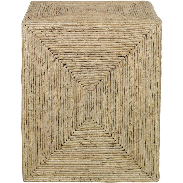 Uttermost Rora Natural Woven Banana Plant Wrapped Coastal Style Side Table