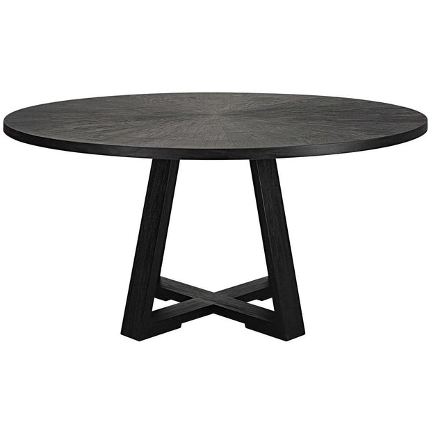 Uttermost Gidran Charcoal Black Wood 60” Round Dining Table