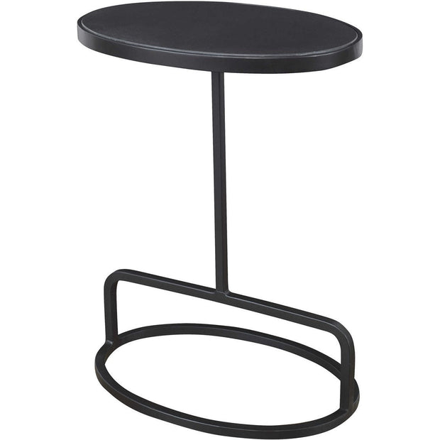 Uttermost Jessenia Black Marble Top With Black Iron Modern Accent Table