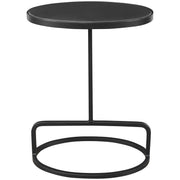 Uttermost Jessenia Black Marble Top With Black Iron Modern Accent Table