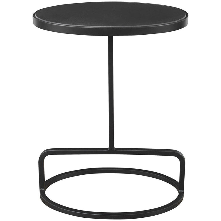 Uttermost Jessenia Black Marble Top With Black Iron Modern Accent Table