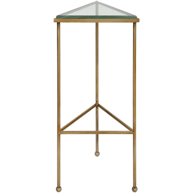 Uttermost Giza Glass Top With Brushed Gold Iron Drink Table