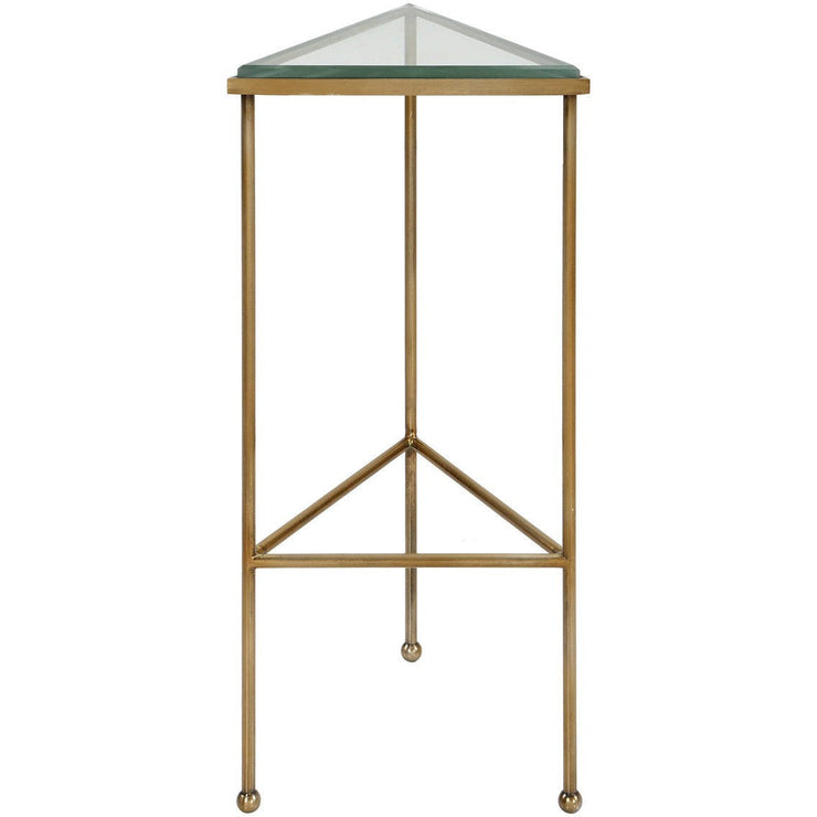 Uttermost Giza Glass Top With Brushed Gold Iron Drink Table