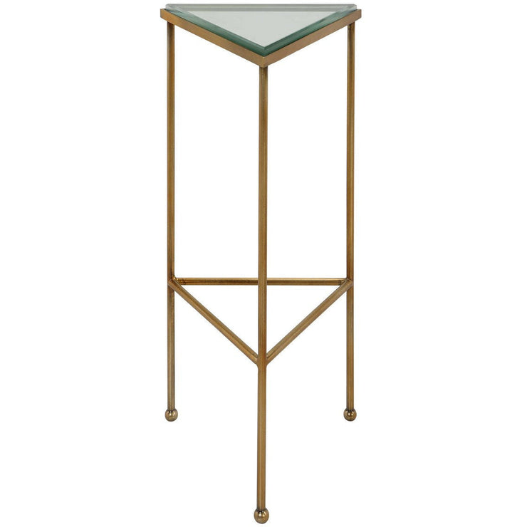 Uttermost Giza Glass Top With Brushed Gold Iron Drink Table