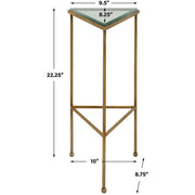 Uttermost Giza Glass Top With Brushed Gold Iron Drink Table