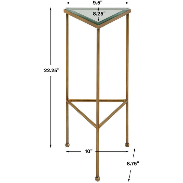 Uttermost Giza Glass Top With Brushed Gold Iron Drink Table