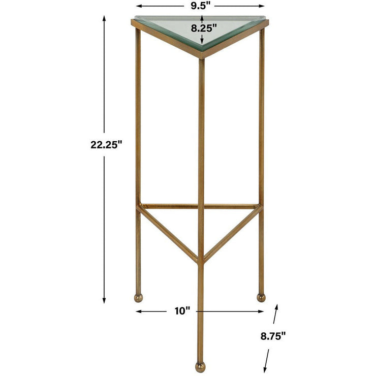 Uttermost Giza Glass Top With Brushed Gold Iron Drink Table