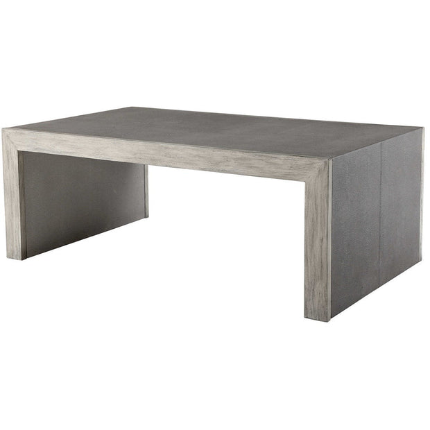 Uttermost Aerina Light Gray Distressed Wood Rustic Modern Coffee Table