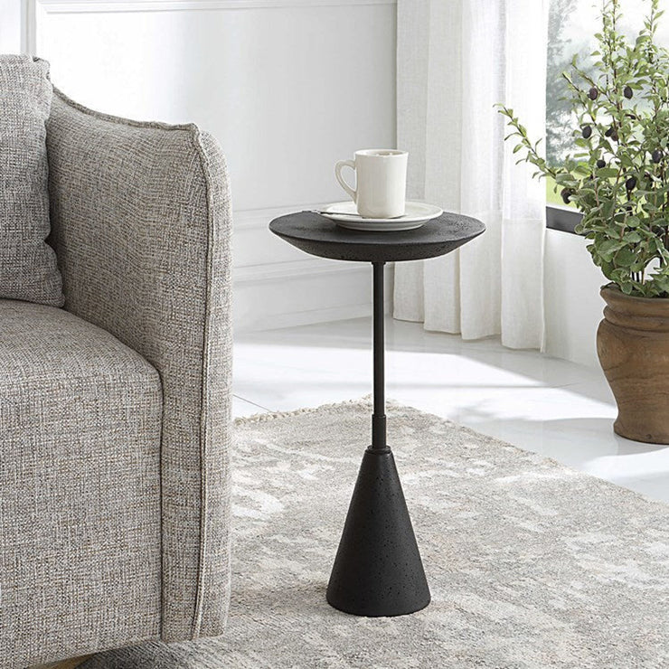 Uttermost Midnight Black Round Modern Accent Table