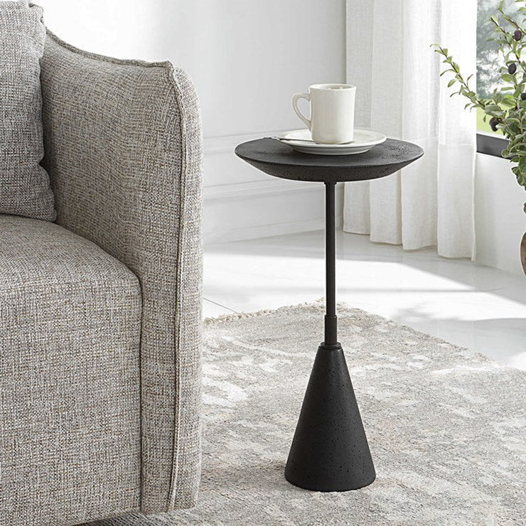 Uttermost Midnight Black Round Modern Accent Table