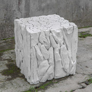 Uttermost Teak Root Whitewashed Teak Wood Organic Modern Bunching Cube Table
