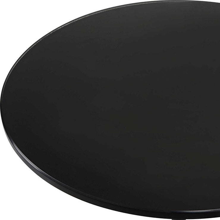 Uttermost Spector Black Glass Top With Brushed Brass Black Iron Modern Round Accent Table