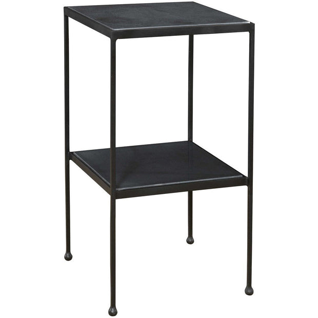 Uttermost Sherwood Black Marble Top With Matte Black Iron Modern Accent Table