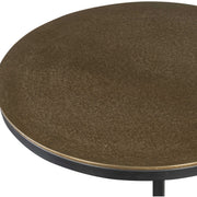 Uttermost Brunei Antiqued Gold Top With Aged Black Iron Base Modern Round Accent Table