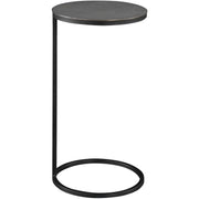Uttermost Brunei Antiqued Nickel Top With Aged Black Iron Base Modern Round Accent Table
