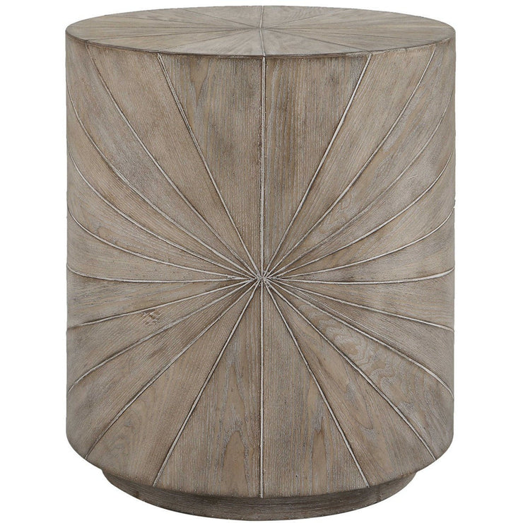 Uttermost Starshine Warm Gray Fir Wood Starburst Rustic Side Table