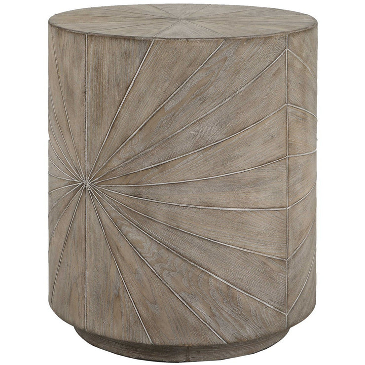 Uttermost Starshine Warm Gray Fir Wood Starburst Rustic Side Table