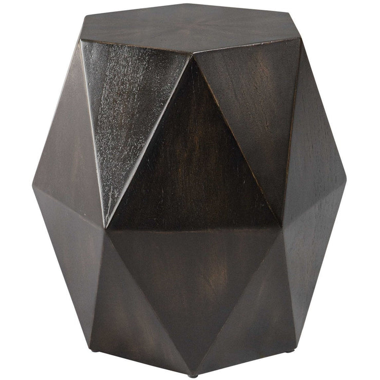 Uttermost Volker Distressed Black Mango Wood Modern Geometric Accent Table