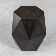Uttermost Volker Distressed Black Mango Wood Modern Geometric Accent Table