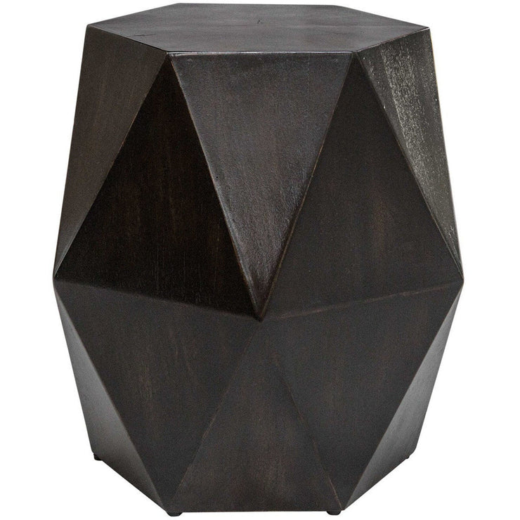 Uttermost Volker Distressed Black Mango Wood Modern Geometric Accent Table